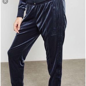 velour track pants adidas